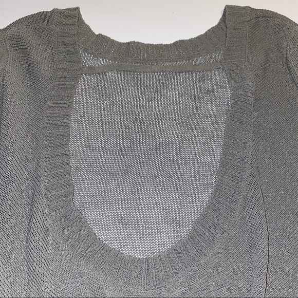 Inhabit Grey Open Draped Back Linen Sweater - Picture 10 of 16